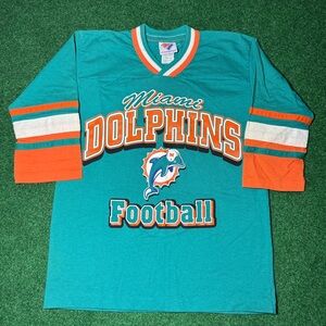 90s Miami Dolphins Jersey T-Shirt rare vintage nfl football kids medium Florida